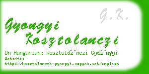 gyongyi kosztolanczi business card